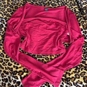 2 Piece Red Tube Top w/ Long Sleeve Shawl